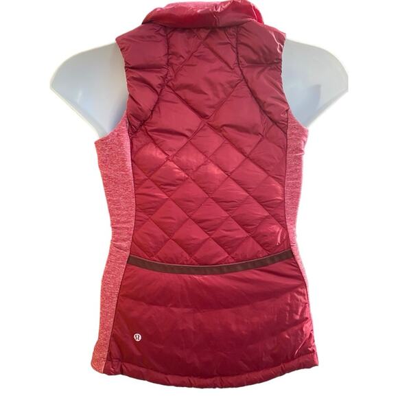 Lululemon Down For A Run Vest - Berry Rumble quilted puffer vest size 4 - Picture 2 of 10